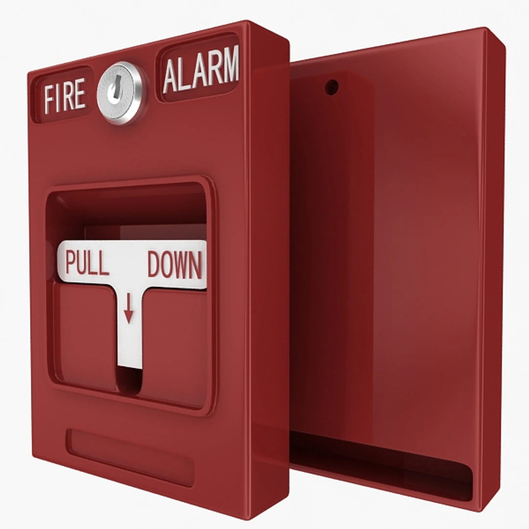 Fire Alarm 3D Model .c4d .max .obj .3ds .fbx .stl .blend 