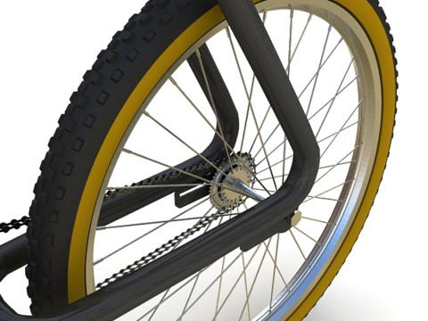 Fiets met vaste versnelling 3D Model