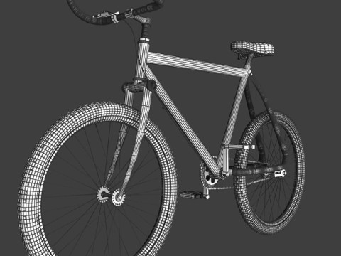 Fiets met vaste versnelling 3D Model