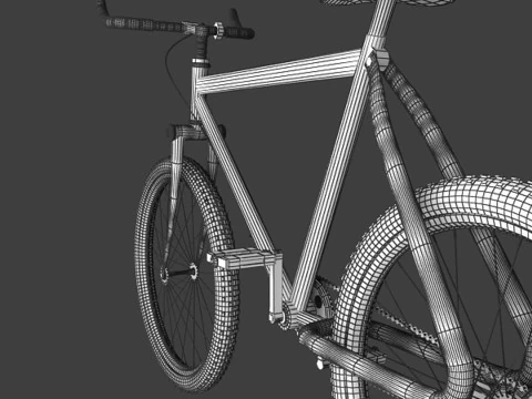 Fixed Gear Bicycle 3D Model