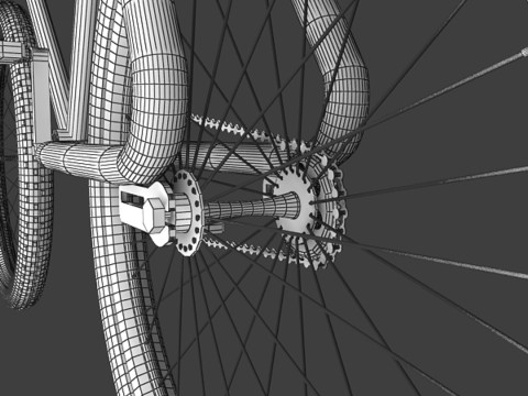 Fiets met vaste versnelling 3D Model