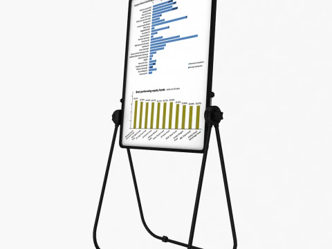 Flip Chart Easel 3D Model