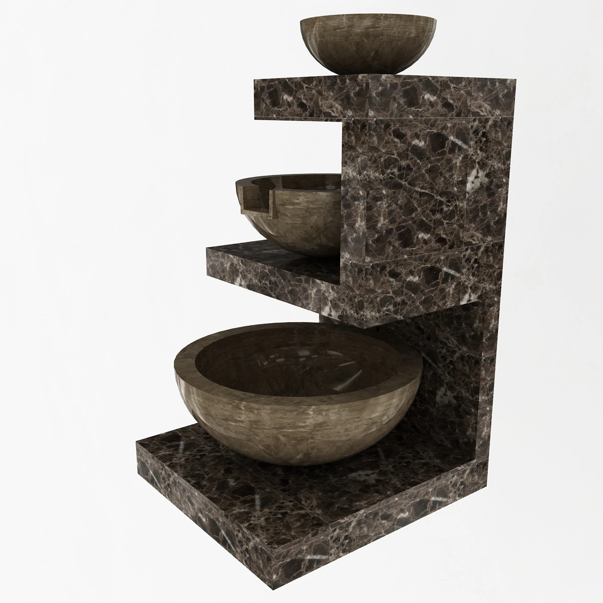 Garden Fountain 3D Model .c4d .max .obj .3ds .fbx .stl .blend 