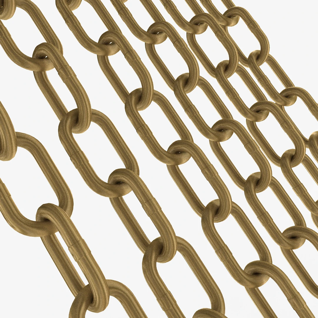 Golden Chain 3D Model .c4d .max .obj .3ds .fbx .stl .blend 