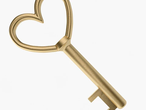 Kunci Emas Antik Model 3D