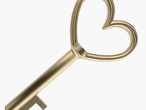 Antique Golden Key 3D Model