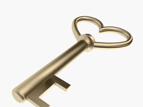 Antique Golden Key 3D Model