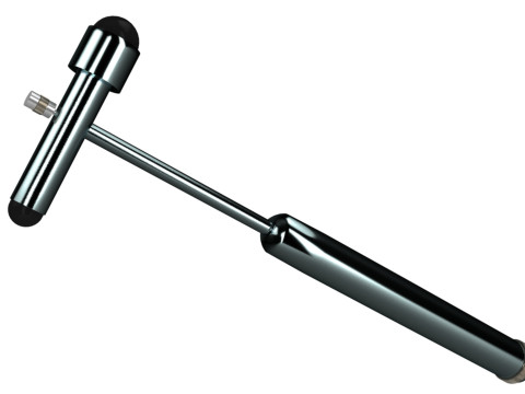 Młotek Taylora z podwójną głowicą i gumową osłoną, srebrny Model 3D