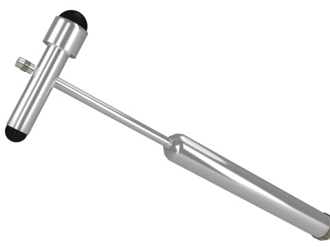 Młotek Taylora z podwójną głowicą i gumową osłoną, srebrny Model 3D