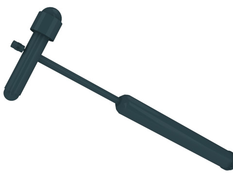 Młotek Taylora z podwójną głowicą i gumową osłoną, srebrny Model 3D