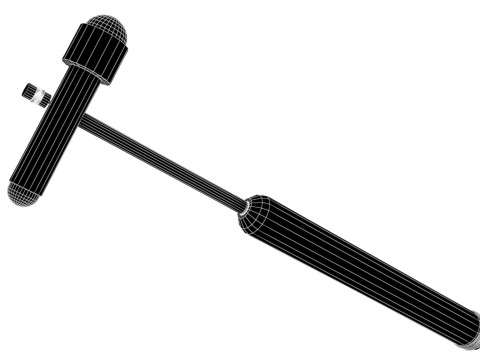 Młotek Taylora z podwójną głowicą i gumową osłoną, srebrny Model 3D