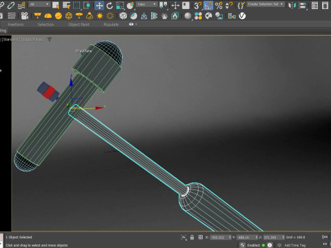 Młotek Taylora z podwójną głowicą i gumową osłoną, srebrny Model 3D