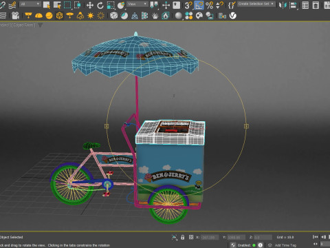 Carretto dei gelati di Ben e Jerry Modello 3D