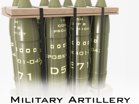 Projéteis de Artilharia Militar Modelo 3D