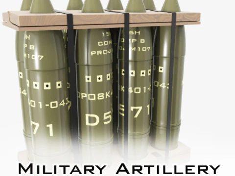 Kerang Artileri Militer Model 3D