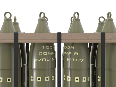 Obus d'artillerie militaire Modèle 3D