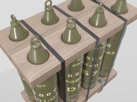 Obus d'artillerie militaire Modèle 3D