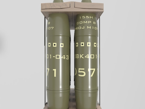 Obus d'artillerie militaire Modèle 3D
