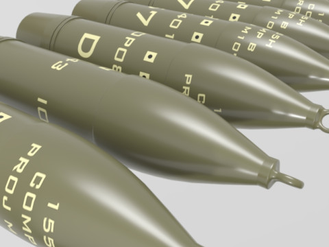 Obus d'artillerie militaire Modèle 3D