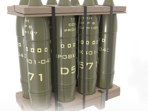Obus d'artillerie militaire Modèle 3D