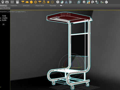 Suporte m&oacute;vel para cesto Modelo 3D