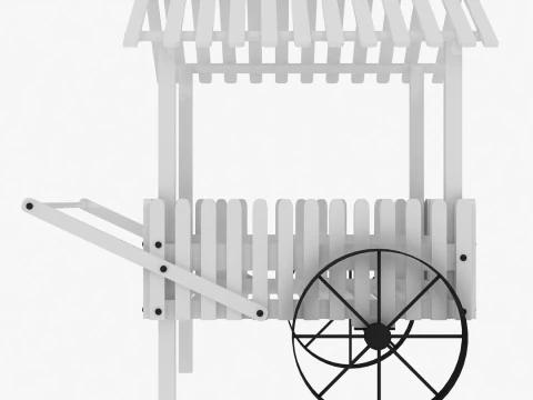Peddler Flower Cart 3D Model