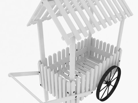 Peddler Flower Cart 3D Model