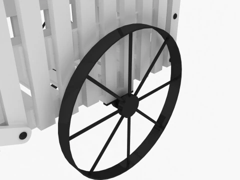 Peddler Flower Cart 3D Model