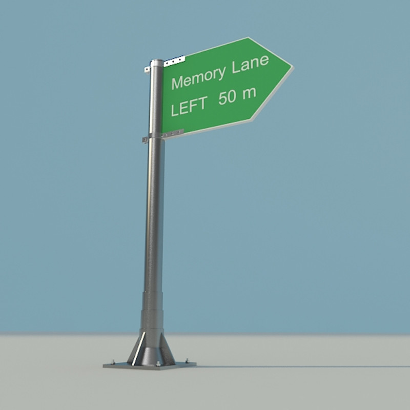 Highway Sign Board 3D Model .c4d .max .obj .3ds .fbx .stl .blend