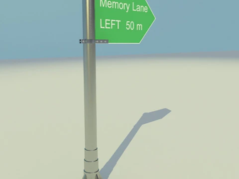 Highway Sign Board 3D Model