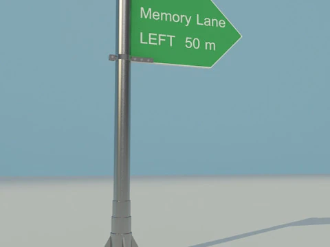 Highway Sign Board 3D Model