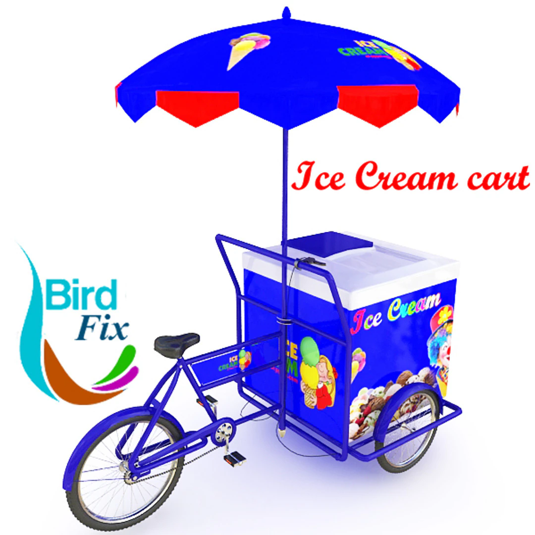 Ice Cream Cart 3D Model .c4d .max .obj .3ds .fbx .stl .blend