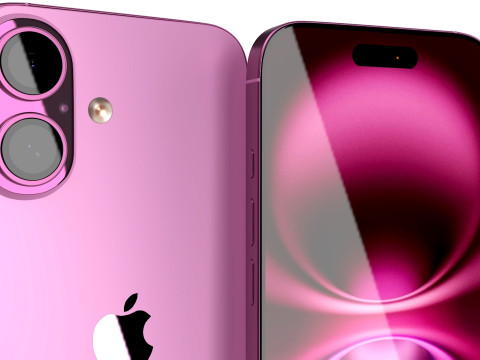 아이폰 16 핑크 3D 모델