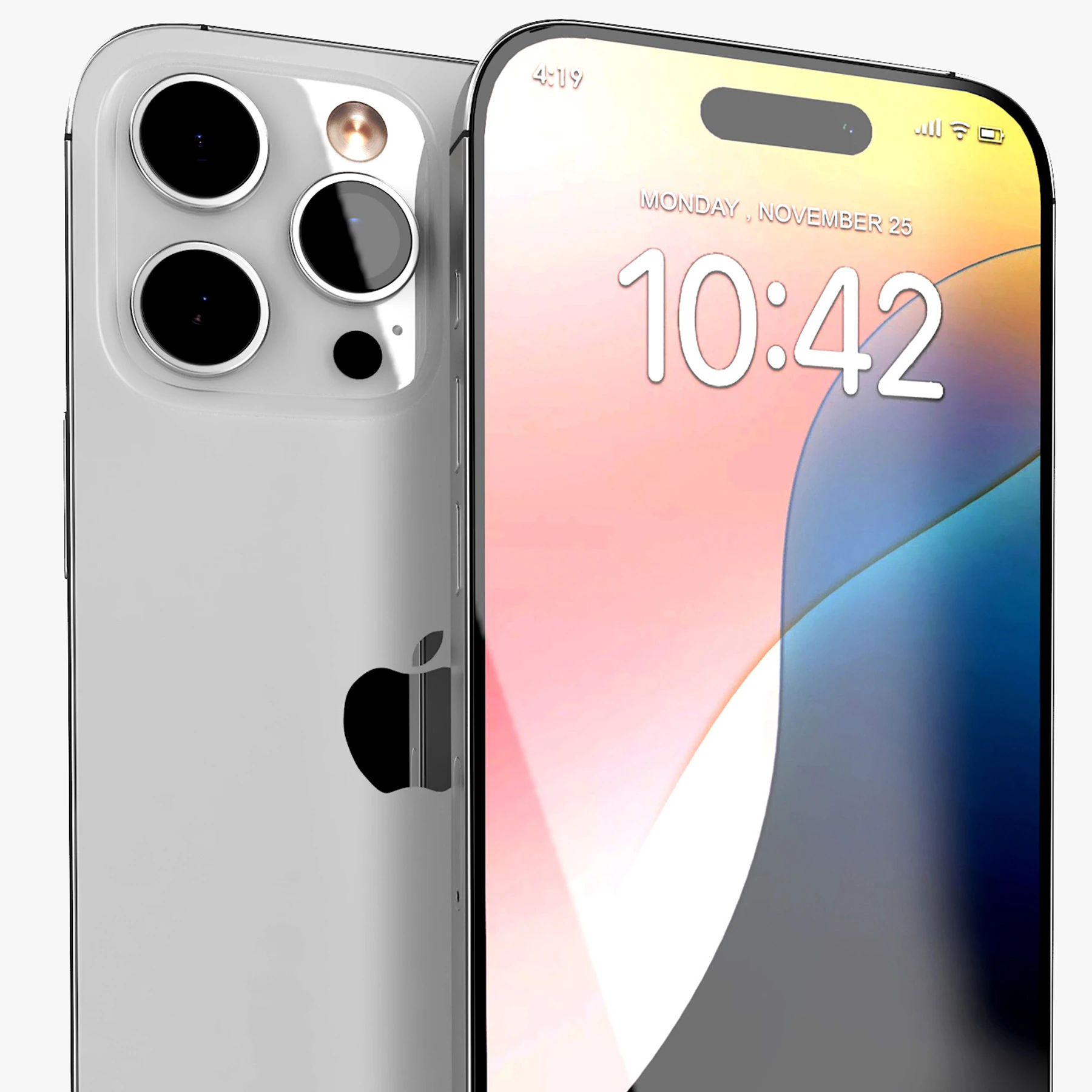 Apple iPhone 16 Pro Max White Titanium 3D Model .c4d .max .obj .3ds .fbx .stl .blend