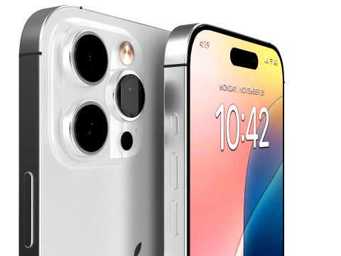 एप्पल आईफोन 16 प्रो मैक्स व्हाइट टाइटेनियम 3D मॉडल