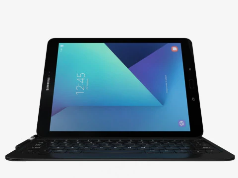 Samsung Galaxy Tab S3 black with S Pen Keyboard 3D Model