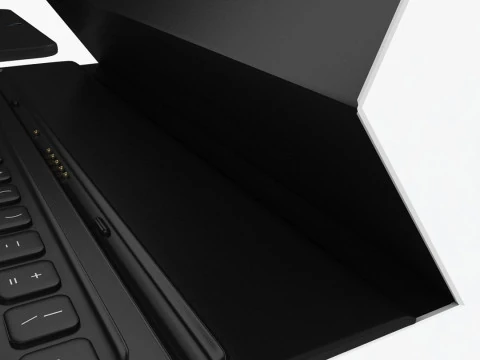 Samsung Galaxy Tab S3 black with S Pen Keyboard 3D Model