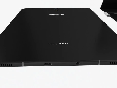 Samsung Galaxy Tab S3 black with S Pen Keyboard 3D Model