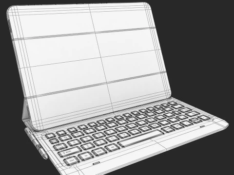 Samsung Galaxy Tab S3 black with S Pen Keyboard 3D Model