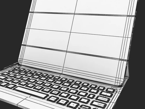 Samsung Galaxy Tab S3 black with S Pen Keyboard 3D Model