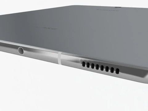 Samsung Galaxy Tab S3 Silver with S Pen and Keybord 3D Model