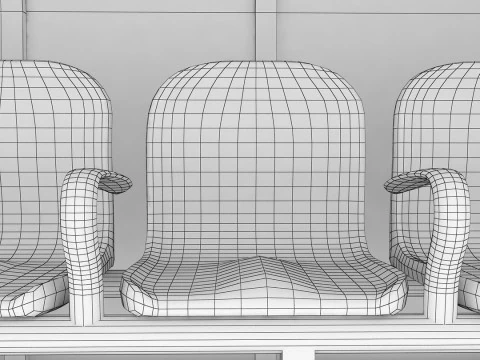 Substitutes Bench 3D Model