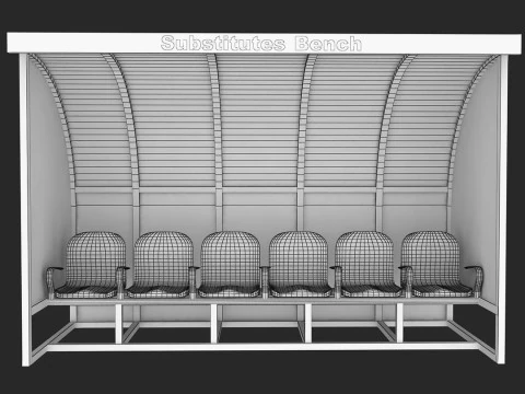 Substitutes Bench 3D Model