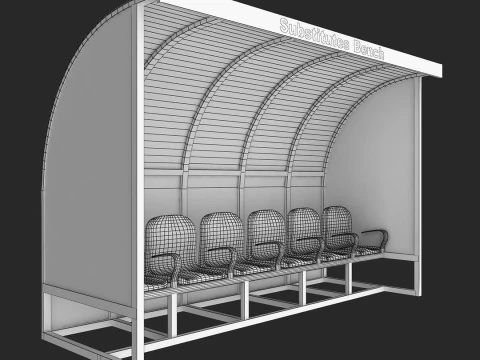 Substitutes Bench 3D Model
