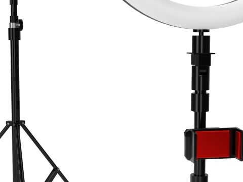 फ्लैश लाइट के साथ कैमरा तिपाई 3D मॉडल