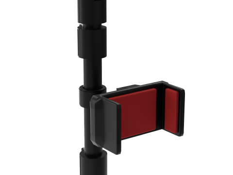 फ्लैश लाइट के साथ कैमरा तिपाई 3D मॉडल