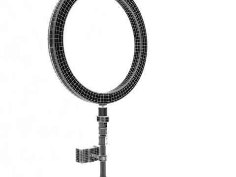 फ्लैश लाइट के साथ कैमरा तिपाई 3D मॉडल