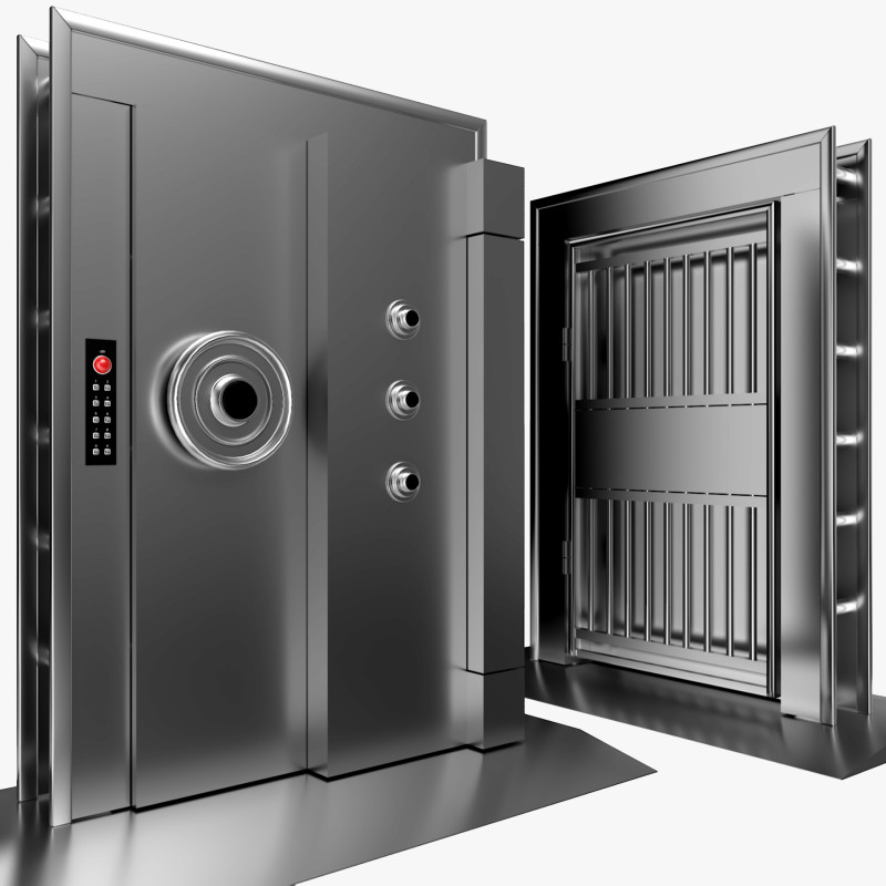 金库室铁门 3D 模型 .c4d .max .obj .3ds .fbx .stl .blend 