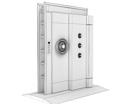 Железная Дверь Комнаты Убежища 3D Модель