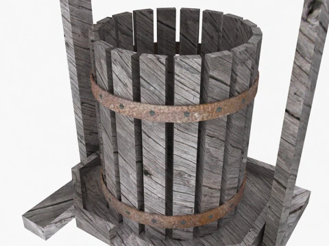 Prensa de vinho vintage Modelo 3D